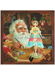�����イ�N���X�X�e�b�`�`���[�g HAED Heaven And Earth Designs James C Christensen �N���E�X�v�l�ւ̑��蕨 Gift For Mrs. Claus �}�� �S�ʎh�� �㋉��