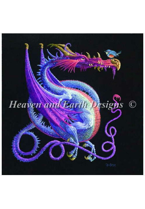 楽天市場 ししゅうクロスステッチチャート Haed パープル ドラゴン 背景無し Heaven And Earth Designs 輸入 James C Christensen 図案 Purple Dragon No Background 上級者 クロスステッチ手芸雑貨シーボンヌ