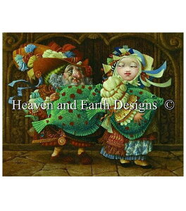�}�Ă����イ�N���X�X�e�b�`�`���[�g HAED ���Ȃ��̏������̏� Heaven And Earth Designs James C Christensen �㋉�� Your Place or Mine �S�ʎh��