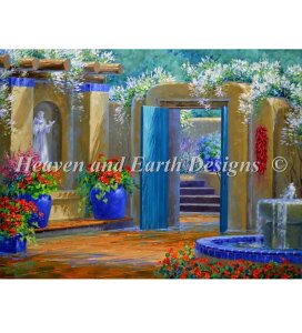�����イ�}�ăN���X�X�e�b�`�`���[�g HAED �V���o�[���[�X�̃J�X�P�[�h Heaven And Earth Designs Mikki Senkarik �㋉�� Cascade Of Silver Lace �S�ʎh��