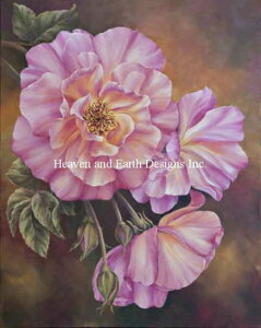 HAED �N���X�X�e�b�`�����イ�}�� ���[�Y�E�g���W���[ Heaven And Earth Designs �A�� Marianne Broome �㋉�� Rose Treasures �S�ʎh��