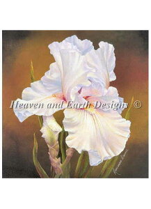 Marianne Broome �N���X�X�e�b�` �}�� �h���イ �`���[�g �y Mini White Iris �z Heaven And Earth Designs �㋉�� �A�C���X �Ҋ� �A���� �����