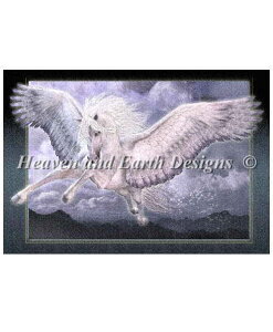 Laurie Prindle クロスステッチ 図案 刺しゅう チャート 【 Mini Taking Flight 】 Heaven And Earth Designs 輸入 上級者 ぺがさす ペガサス