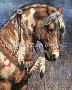 �����イ�N���X�X�e�b�`�}�� ���n Heaven And Earth Designs Laurie Prindle �㋉�� War Pony LP �S�ʎh��