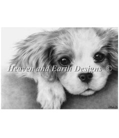 クロスステッチししゅうチャート 小犬 Heaven And Earth Designs 輸入 Zindy Nielsen 上級者 Little Puppy