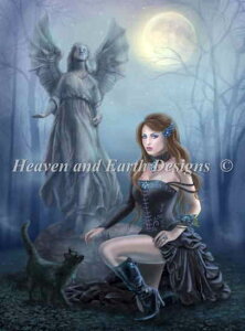 NXXeb`イ`[g t@^W[EE[}ƍL Heaven And Earth Designs A Alena Lazareva Sʎh Fantasy Woman And Black Cat