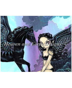 HAED 手芸 クロスステッチ刺繍チャート 【ダーク・ペガサス】 Dark Pegasus