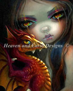 HAED ��| �N���X�X�e�b�`�h���イ�}�� �y���F�̓��ƃh���S���z Golden Eyed Dragonling