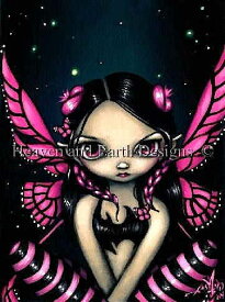 HAED 手芸 クロスステッチ刺繍チャート 【ピンク・バタフライ・フェアリー】 Mini Pink Butterfly Fairy