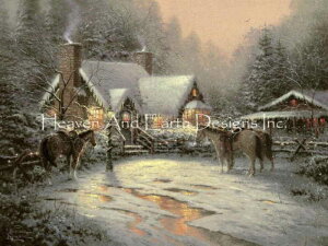 Thomas Kinkade �N���X�X�e�b�`�h���イ�`���[�g HAED �}�� �y Supersized A Christmas Welcome Max Colors �z Heaven And Earth Designs �㋉�� �N���X�}�X ��i�F �~ ���i