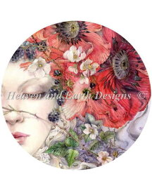 Stephanie Pui-Mun Law クロスステッチ刺しゅうチャート HAED 図案 【 She Sleeps / She Sleeps Max Color 】 Heaven And Earth Designs 難しい 上級者 ポピー 芥子 ケシ 花 けし