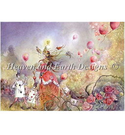 Stephanie Pui-Mun Law クロスステッチ刺しゅうチャート HAED 図案 【The Queen of Spades Sends Her Regards Max Colors】 Heaven And Earth Designs 輸入 上級者 ハートの女王