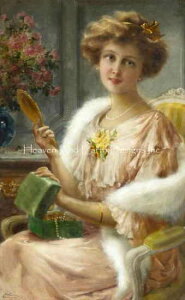 �G�~�[���E���@�[�m�� ���� Emilie Vernon �y�����O�E���f�B�[�E�E�B�Y�E�~���[�z Young Lady With Mirror �N���X�X�e�b�`�h�J�`���[�g HAED ��| �㋉��