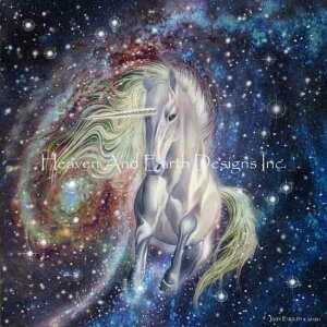 John Enright クロスステッチ刺しゅうチャート HAED 図案 【The Dark Lord】 Heaven And Earth Designs 輸入 上級者 ペガサス 白馬 ユニコーン