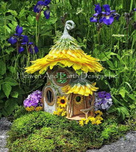 Sally Smith �N���X�X�e�b�`�h���イ�`���[�g HAED �}�� �yMini Sunflower House�z Heaven And Earth Designs �d�� �t�F�A���[ �� �n�E�X ���l �Ђ܂�� �h�[���n�E�X ������ �q�}����