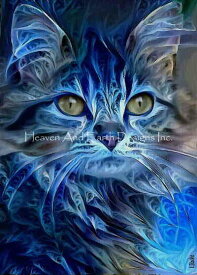 Lea Roche クロスステッチ刺しゅうチャート HAED 図案 【Mini Natty Blue Mix】 Heaven And Earth Designs 輸入 上級者 海外 ねこ 猫 ネコ