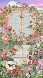 Aimee Stewart クロスステッチ刺しゅうチャート HAED 図案 【My Pink Garden】 Heaven And Earth Designs 輸入 上級者 海外 庭 花 フラワー 蝶 バタフライ