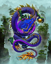 Vincent Hie クロスステッチ刺しゅうチャート HAED 図案 【Good Fortune Dragon】 Heaven And Earth Designs 上級者 海外 ドラゴン 龍 竜 和風 和柄