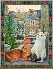 図案 クロスステッチ刺繍 Heaven And Earth Designs HAED 輸入 上級者 Lesley Ivory 猫 Dandelion Snowdrop and the Devon Christmas Market 全面刺し