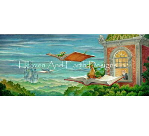 Heaven And Earth Designs �N���X�X�e�b�`�}�� �`���[�g �y�Ǐ��̖`���z Adventures In Reading