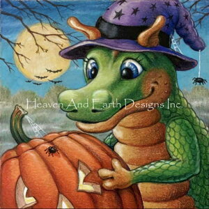 Heaven And Earth Designs �N���X�X�e�b�`�}�� �`���[�g �y�W���b�N�E�I�[�E�����^���E�^�C���z Jack O'Lantern Time