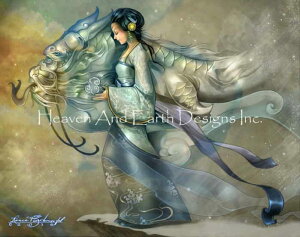 Heaven And Earth Designs �N���X�X�e�b�`�}�� �`���[�g �y�E�C���h�E�A���h�E�X�m�[�E�h���S���z Wind And Snow Dragon