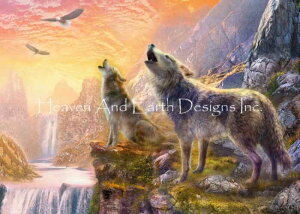 Heaven And Earth Designs �N���X�X�e�b�`�}�� �`���[�g �y�T���Z�b�g�E�n�E�����O�E�E���t�z Sunset Howling Wolves