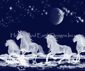 Solo Collection NXXeb` } hイ `[g y Supersized Silver Moon Ocean Spirit Horses z Heaven And Earth Designs A ㋉  E} n z[X JI  ~