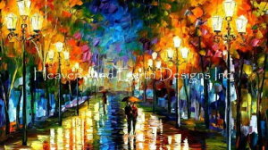 Leonid Afremov �N���X�X�e�b�` �}�� �h���イ �`���[�g �y Romantic Night �z Heaven And Earth Designs �㋉�� ���i ��i �U�� �J