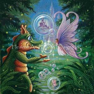 Randal Spangler クロスステッチ 刺しゅう チャート HAED 図案 【 Dream Giver 】 Heaven And Earth Designs 輸入 上級者 ドラゴン 竜 龍 妖精 フェアリー