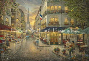 Thomas Kinkade Studios NXXeb` hイ `[g HAED } y Paris Cafe / Paris Cafe Max Colors z Heaven And Earth Designs A ㋉ i tX GbtF