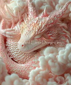 The Solo Collection クロスステッチ 刺しゅう チャート HAED 図案 【 Cotton Candy Dragon 】 Heaven And Earth Designs 輸入 上級者 龍 ドラゴン 竜