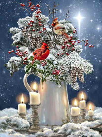 Dona Gelsinger クロスステッチ 刺しゅう チャート HAED 図案 【 Candle Light Christmas 】 Heaven And Earth Designs 輸入 上級者 クリスマス 聖夜 キャンドル 蝋燭