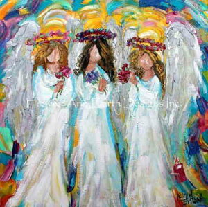 Karen Tarlton NXXeb` hイ `[g HAED } y Mini Three Spring Angels z Heaven And Earth Designs A ㋉ Vg GWF