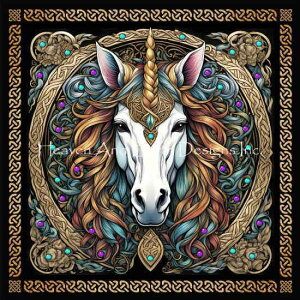 Malcolm Watson �N���X�X�e�b�` �}�� �h���イ �`���[�g �y Mini The Celtic Unicorn �z Heaven And Earth Designs �㋉�� ���j�R�[��