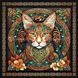 Malcolm Watson �N���X�X�e�b�` �}�� �h���イ �`���[�g �y The Celtic Cat / The Celtic Cat Max Colors �z Heaven And Earth Designs �A�� �㋉�� �˂� �l�R �L