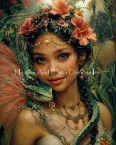 Dragon Muse クロスステッチ 図案 刺しゅう チャート 【 Tahatia and Tiki 】 Heaven And Earth Designs 輸入 上級者 ドラゴン 龍 竜