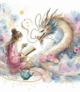 WhimsiTea クロスステッチ刺しゅうチャート HAED 図案 【 Dragon Tea 】 Heaven And Earth Designs 難しい 上級者 ドラゴン 龍 竜