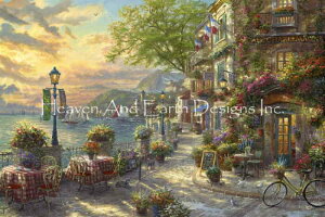 Thomas Kinkade Studios NXXeb`hイ`[g HAED } y French Riviera Cafe z Heaven And Earth Designs A ㋉ CO i