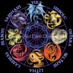 Anne Stokes クロスステッチ 図案 刺しゅう チャート 【 Supersized Dragons Of The Sabbats With Text 】 Heaven And Earth Designs 輸入 上級者 ドラゴン 龍 竜