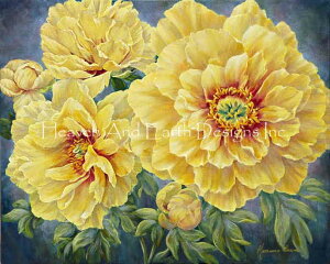 Marianne Broome NXXeb`hイ`[g HAED } y Yellow Peonies z Heaven And Earth Designs A ㋉ CO  䉖 VNN O {^