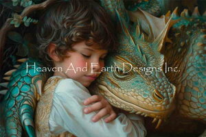 Dragon Muse クロスステッチ 図案 刺しゅう チャート 【 Golden Boy 】 Heaven And Earth Designs 輸入 上級者 ドラゴン 竜 龍