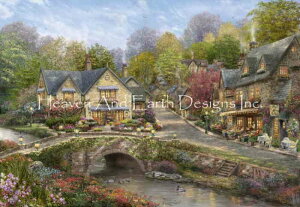 Thomas Kinkade NXXeb` hイ `[g HAED } y Mini Summer in Cobblestone Village z Heaven And Earth Designs A ㋉ i