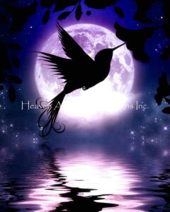 Heaven And Earth Designs �N���X�X�e�b�`�}�� �`���[�g�y��������̃n�~���O�o�[�h�z Moon Lit Hummingbird