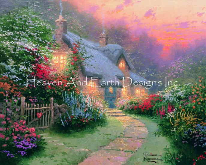 Heaven And 高い素材 Earth Designs クロスステッチ図案 Haed チャー Mini Thomas Evening Kinkade Glory Of