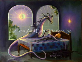 HAED クロスステッチ刺しゅうチャート Heaven And Earth Designs 図案 【Lullaby Dragon】 Vincent Fleming
