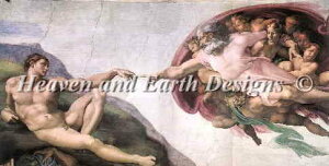 Michelangelo �~�P�����W�F���E�u�I�i���[�e�B ���� �N���X�X�e�b�`�h���イ�`���[�g HAED �}�� �yCreation of Adam�z Heaven And Earth Designs