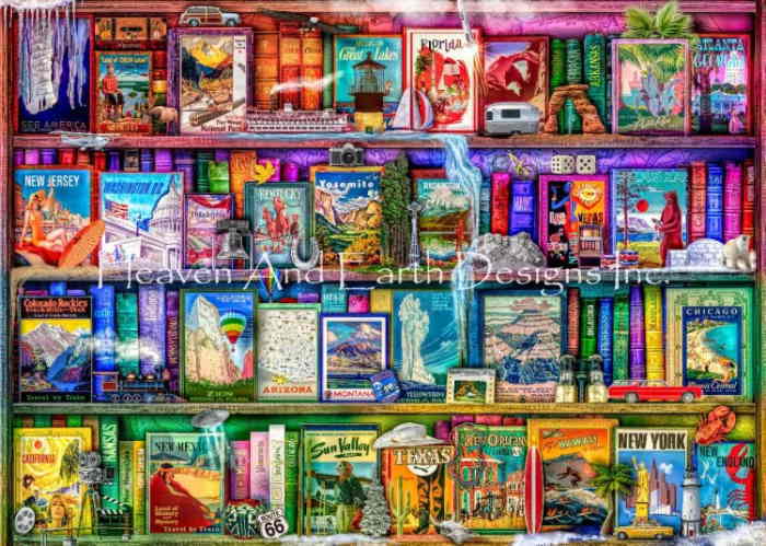 Aimee Stewart クロスステッチ刺しゅうチャート HAED 物品 図案 US Travel Shelf Max And Designs 割引クーポン 難しい Colors Heaven 上級者様向け 輸入 Earth