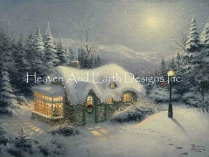 Thomas Kinkade �N���X�X�e�b�`�h���イ�`���[�g HAED �}�� �ySilent Night TK�z Heaven And Earth Designs ��� �㋉�җl����