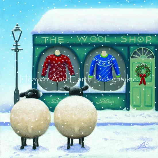 Lucy Pittaway クロスステッチ刺しゅうチャート HAED 図案 羊毛で編んだお洋服-The 販売実績No.1 Wool Shop- 冬 Earth ファッション カップル And Designs Heaven 羊 SALE